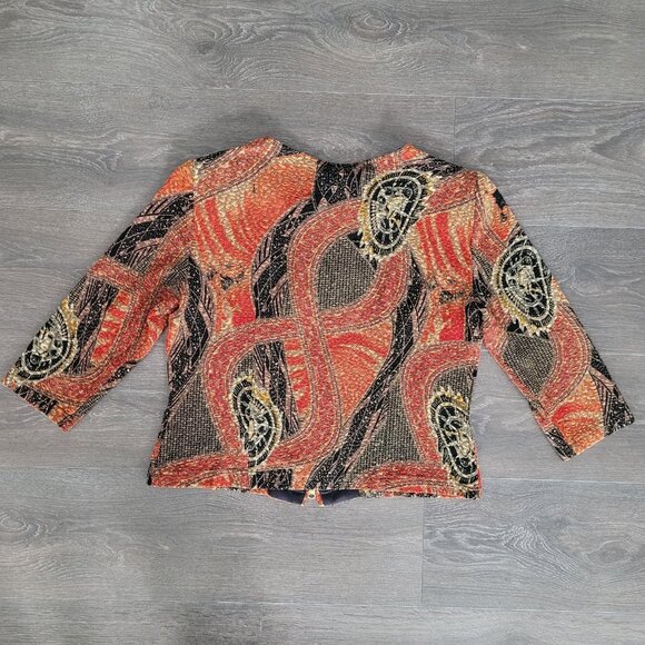 Joseph Ribkoff 14 Glam Zippered Vintage Waist Coat Metallic Polyester Acetate - Picture 10 of 10